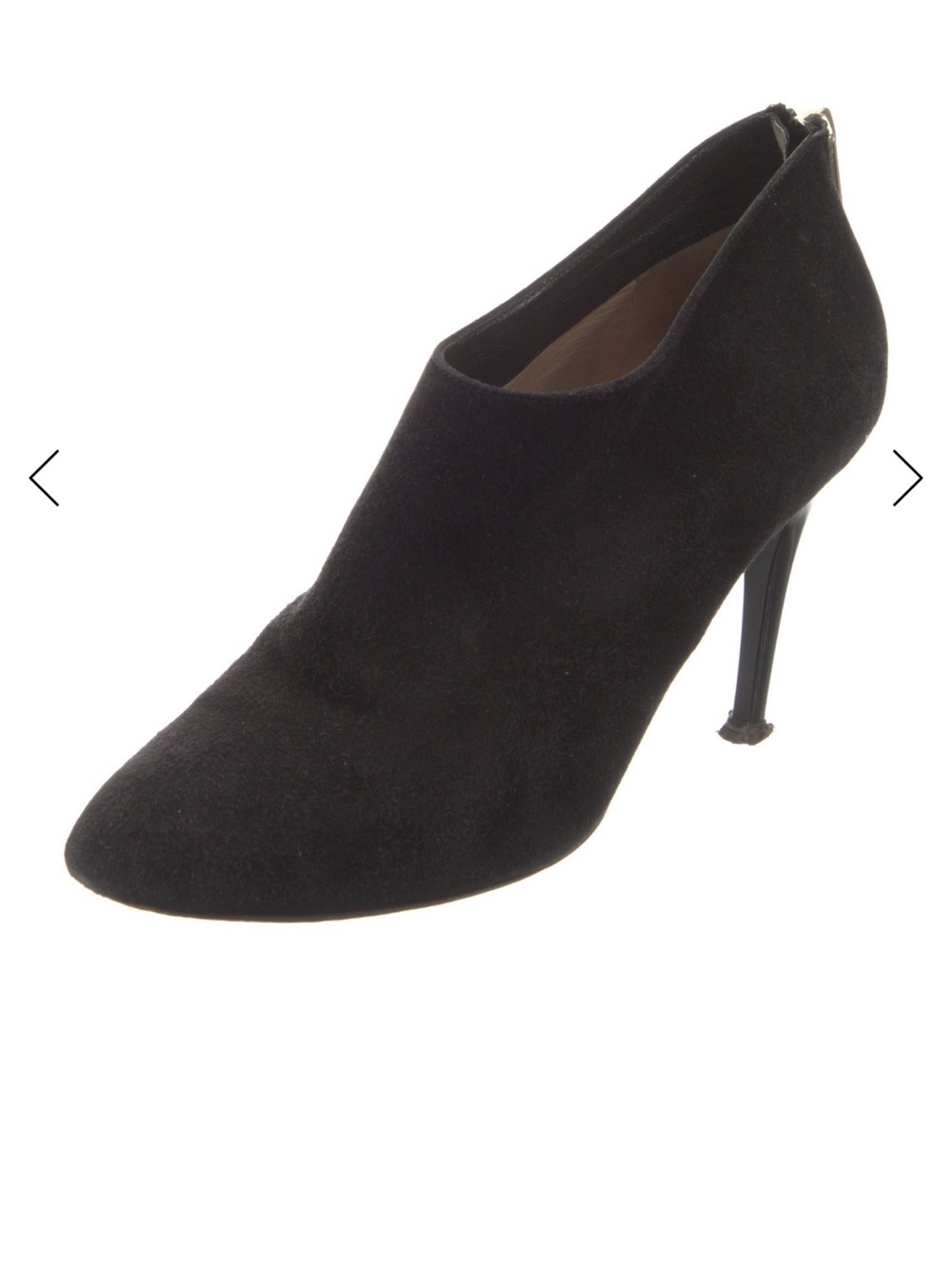 Jimmy Choo Black Suede Ankle Booties Back Zip EU 36.5 US 6.5